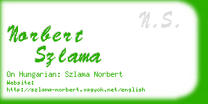 norbert szlama business card